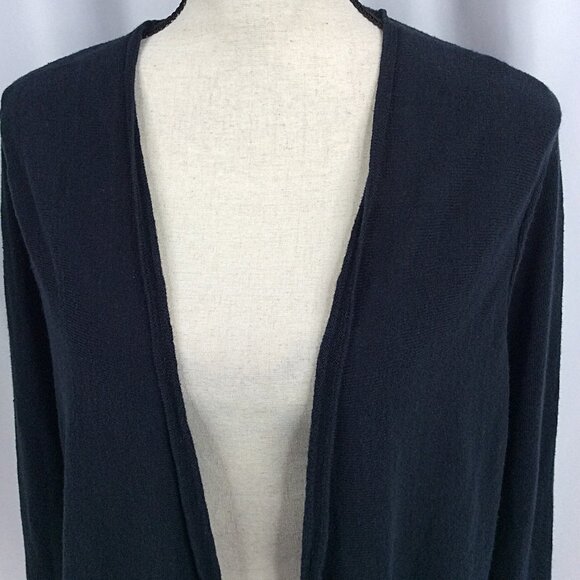 J JIll Linen Blend Open Cardigan Sweater Women's 1X (Tag) XL (Fit) Navy Blue - Picture 5 of 11